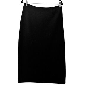 Talbots Womens Maxi Skirt Size 10 Black Boiled Wool Pencil Professional Career